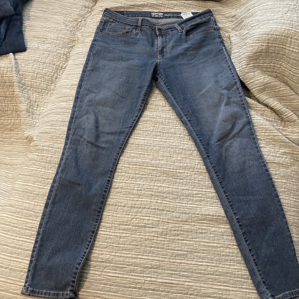 Levi Strauss Womens Modern Skinny Jeans Mid Rise Blue Denim Size 14